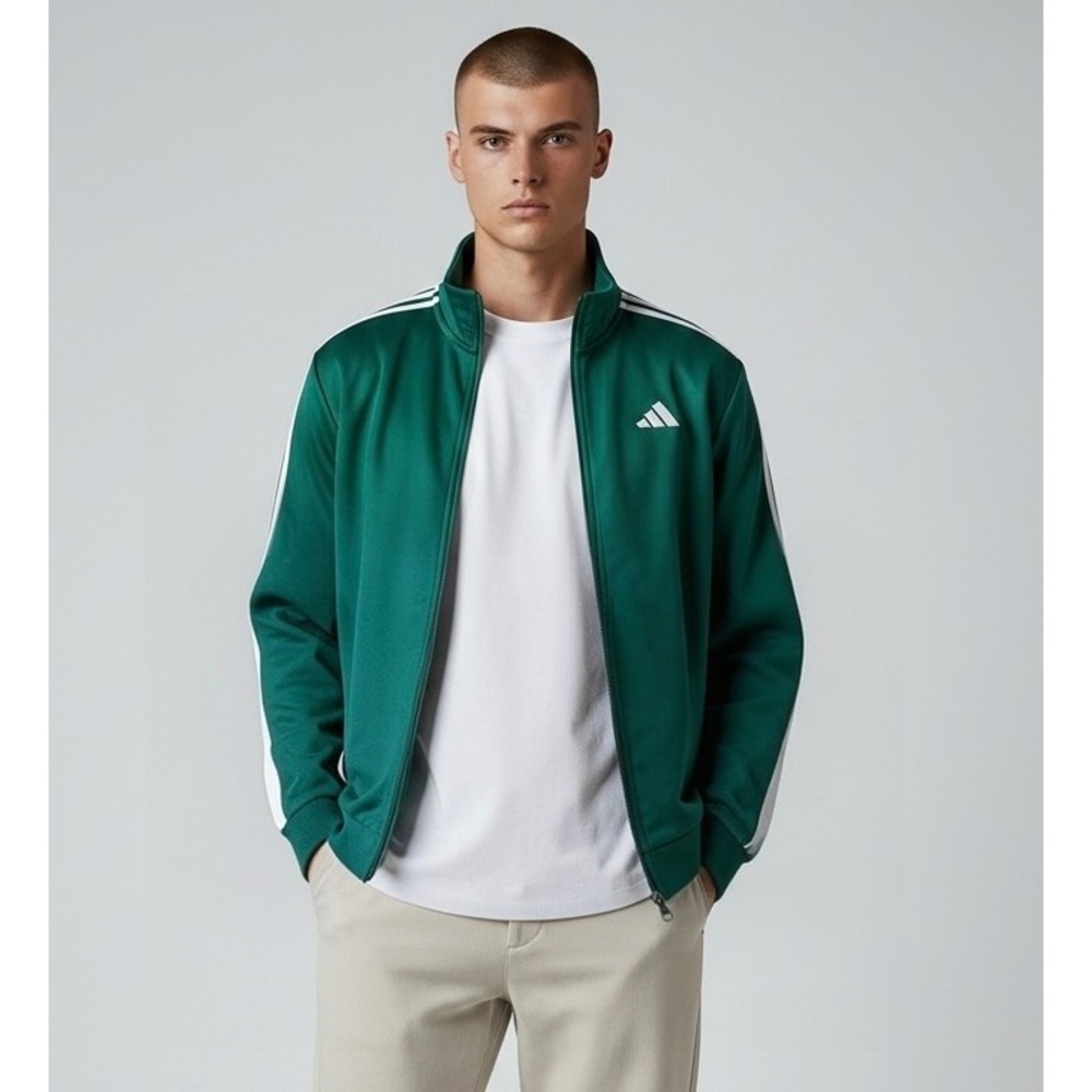 NEW Adidas Collegiate Green 3 Striped Track Jacket Mens Tall XL‎ Basketball